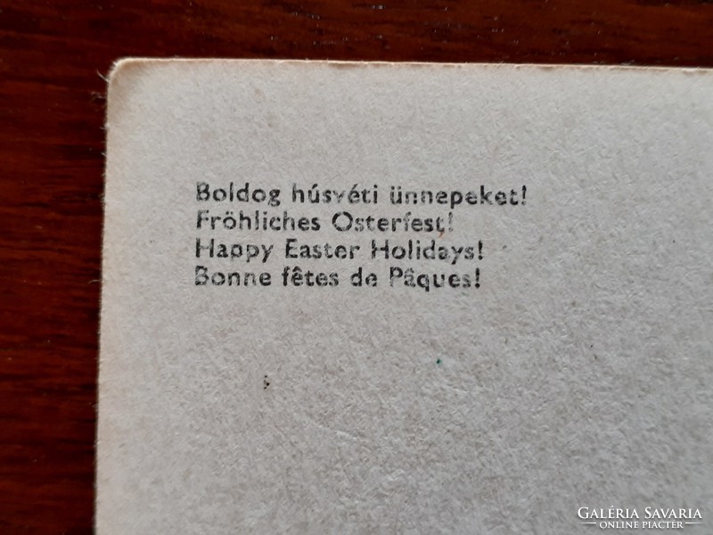 Retro húsvéti rajzos képeslap levelezőlap