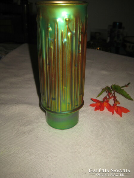 Zsolnay eozin  , kopja váza  , 7 x 21 cm