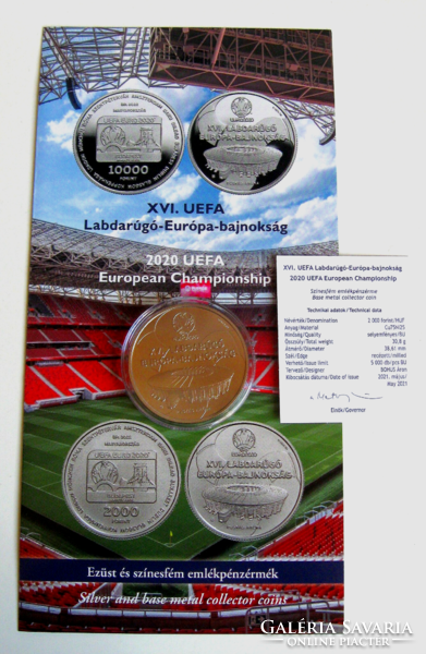 2021 – xvi. UEFA football cup - 2000 ft non-ferrous metal - commemorative coin - in capsule + mnb certificate