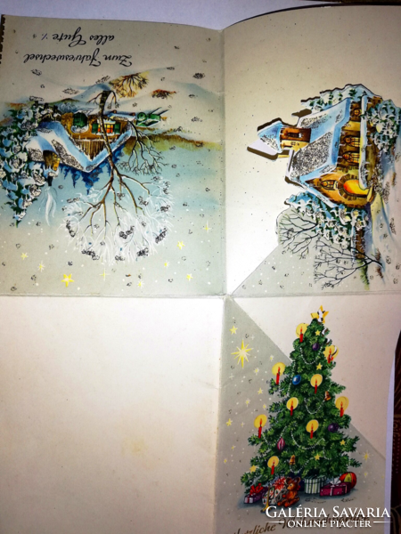 Spatial, glittery, vintage Christmas greeting card 309.