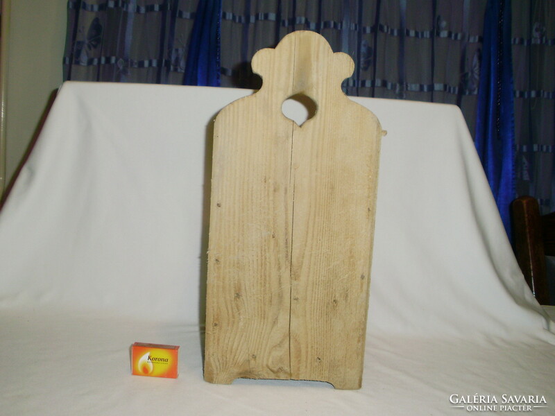 Old wooden wall spice holder - large size - salt, flour, sugar or spoon holder