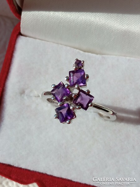 Discounted! Amethyst 925 silver ring 57