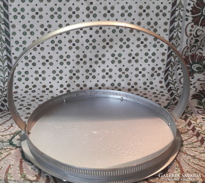 Silver metal tray with ears (l2786)
