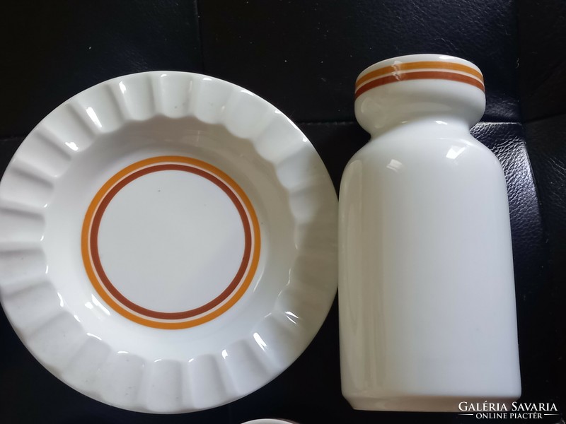 Alföldi porcelain: double, orange coffee set/mocha set with accessories