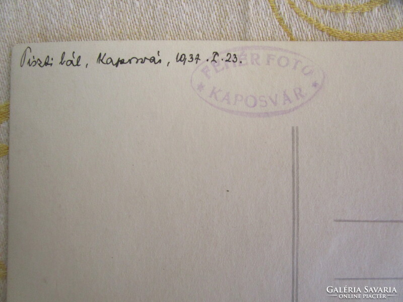 Approx. 1930 Officer and soldier ball, Kaposvár contemporary marked photo