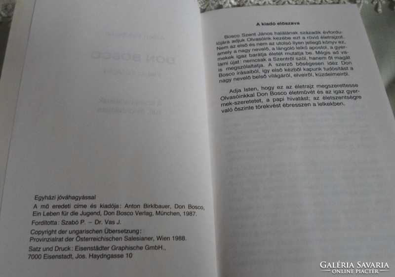 Anton Birklbauer: Don Bosco – élet az ifjúságért (Bécs, 1988; vallásos életrajzi regény)