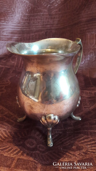 Old silver-plated teapot with accessories (m2839)