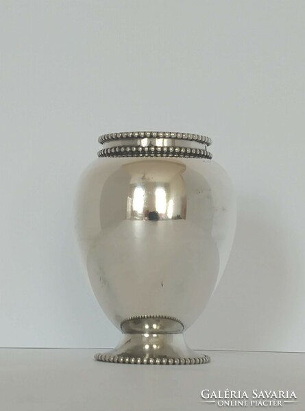 Silver vase with pearl decoration