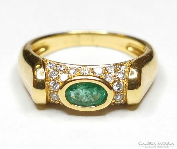54 Es 18k yellow gold emerald diamond ring