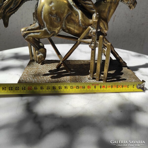 Beautiful equestrian statue jockey teasing, horse racing. Also video