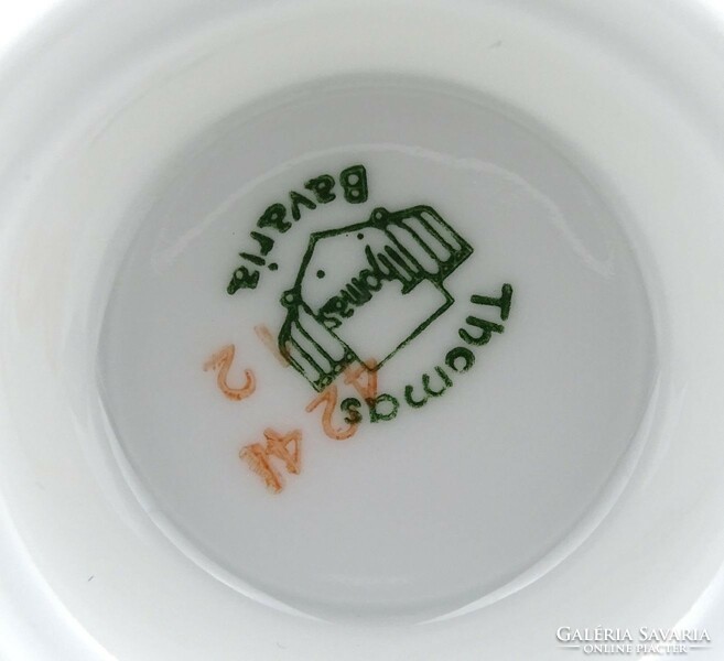 1J888 old marked Bavarian porcelain tea cups with floral pattern 6 pcs