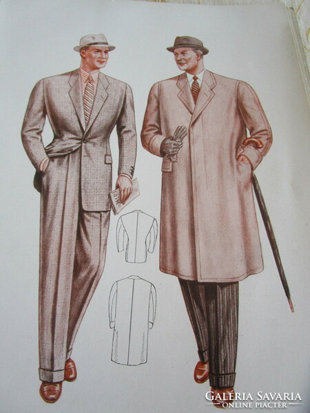 1947 Capable illustrated men's fashion catalog Apollo era Hungarian seal marked advertisement propaganda