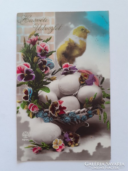 Old Easter postcard 1923 postcard chick egg