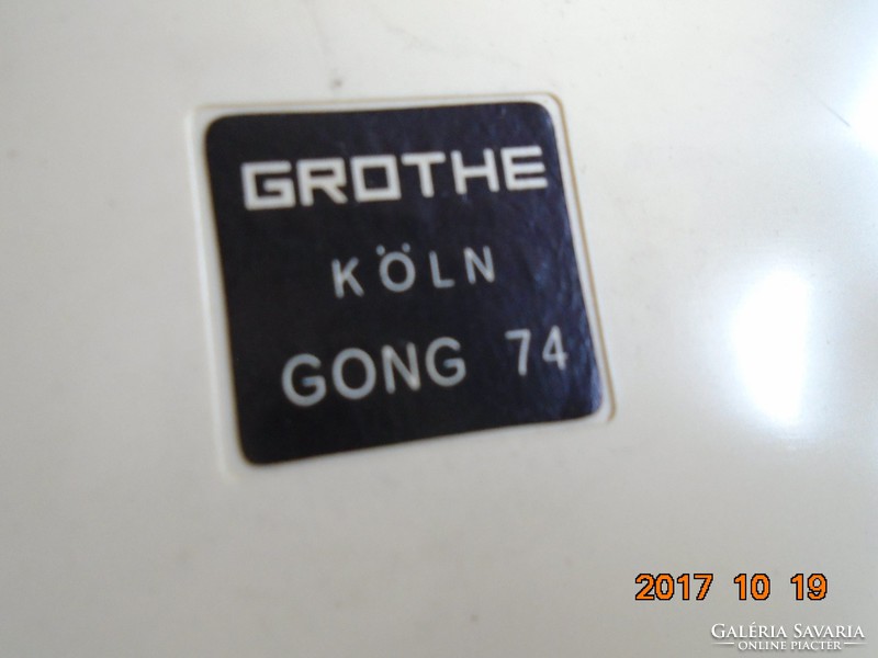 Grothe Köln Gong 74 vintage ajtócsengő majolika betéttel.