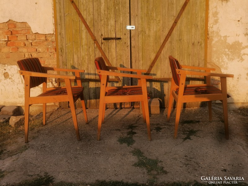 3 darab régi skandináv jellegű karszék karfás szék kis fotel retro mid century loft