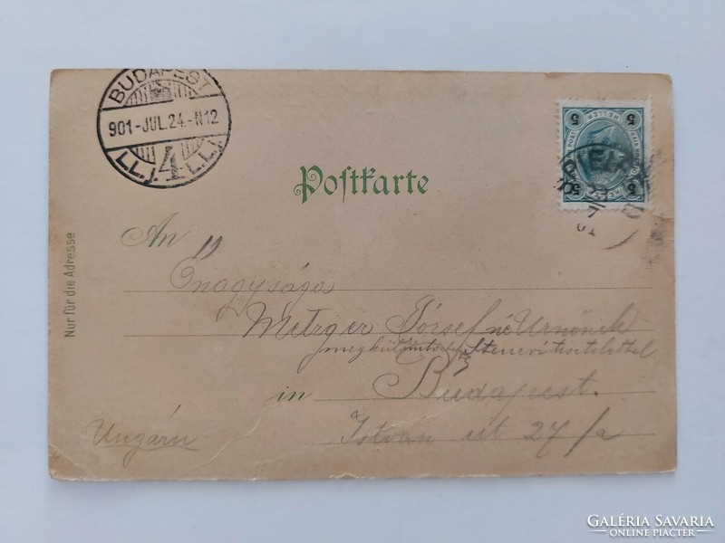 Régi képeslap 1901 levelezőlap Spielfeld