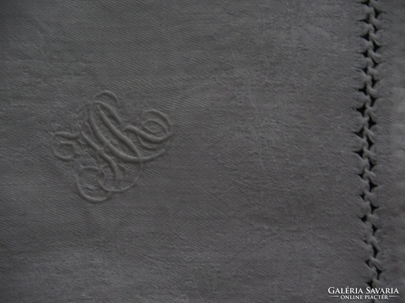 Monogrammed damask napkin, tablecloth