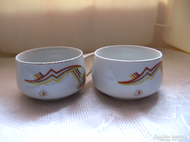 Mz czechoslovakia art deco tea and coffee cup pair