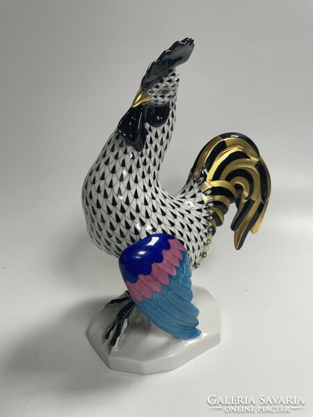 Herend porcelain rooster, scaly decor