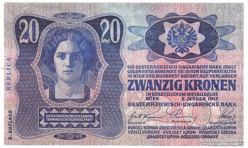 Ausztria REPLIKA 20 zwanzig/húsz Osztrák-Magyar korona II.kiadás 1813