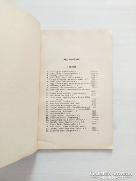Index of the exhibition for Hungarian art, under the patronage of Mrs. Mikós Horthy, 1940-41, gallery