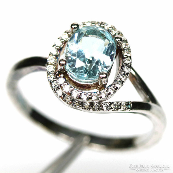 56 Os real blue topaz 925 silver ring