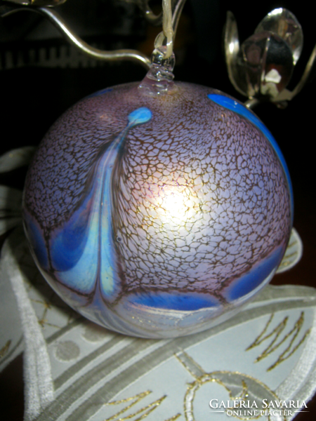 Márványos  fújt üveg gömb dekorációs gömb