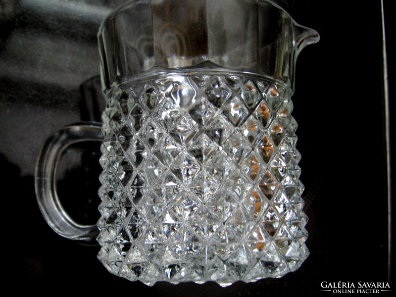 Gyémántmintás kristály Oberglas vintage kis kancsó, kiöntő