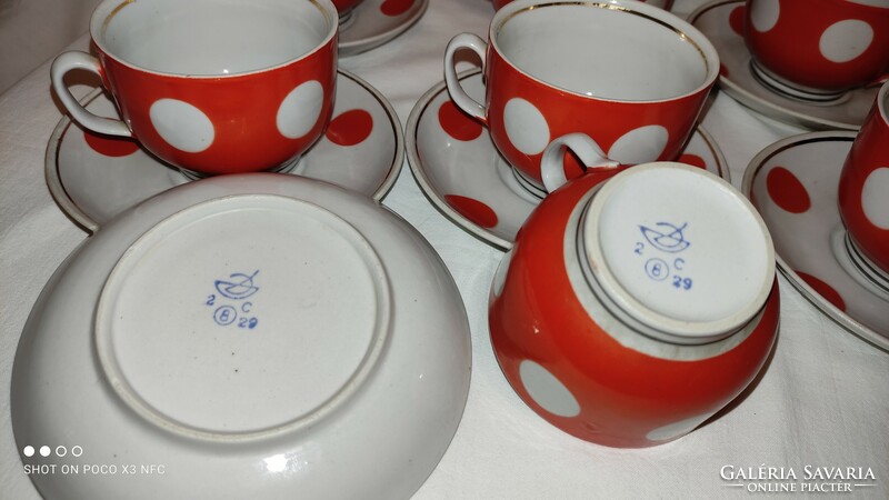 Dotted nostalgic porcelain coffee set tea set for 6 people