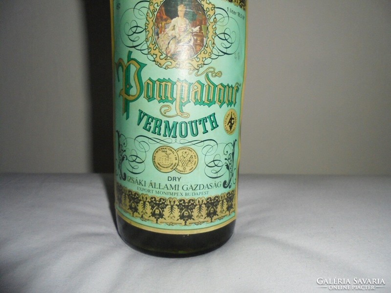 Retro Pompadour Dry Vermouth ital üveg palack - Izsáki Állami Gazdaság Monimpex, bontatlan, ritkaság