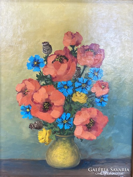 Flower still life - oil on canvas!