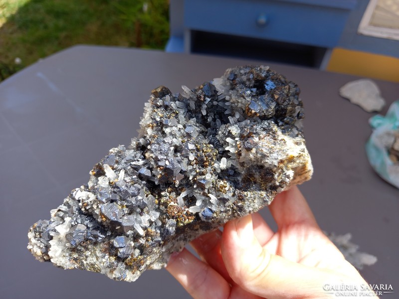 Raw magnificent galena quartz barite pyrite nugget