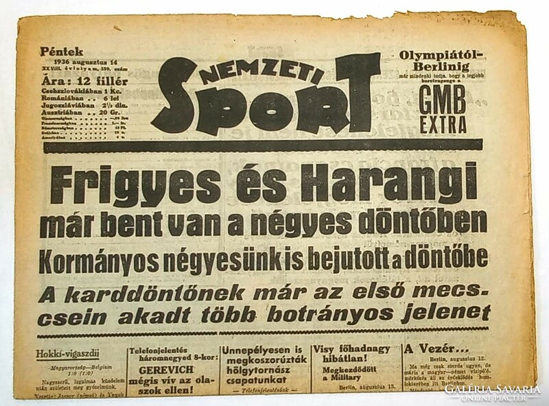 NEMZETI SporT / 1936 augusztus 14