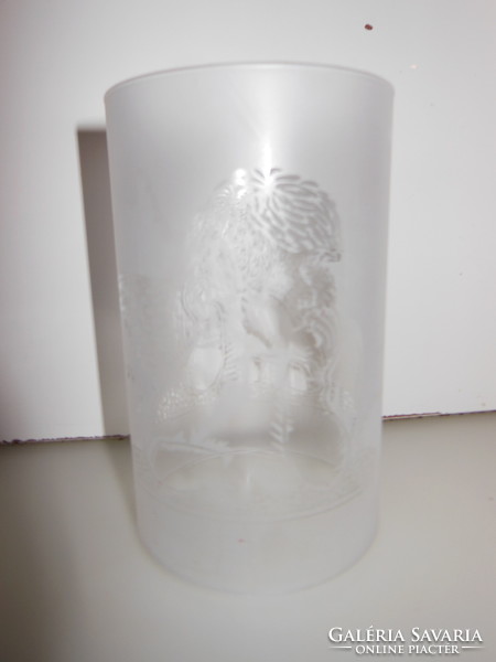 Glass - angelic - 15 x 10 cm - acid etched - candle shade - German - flawless