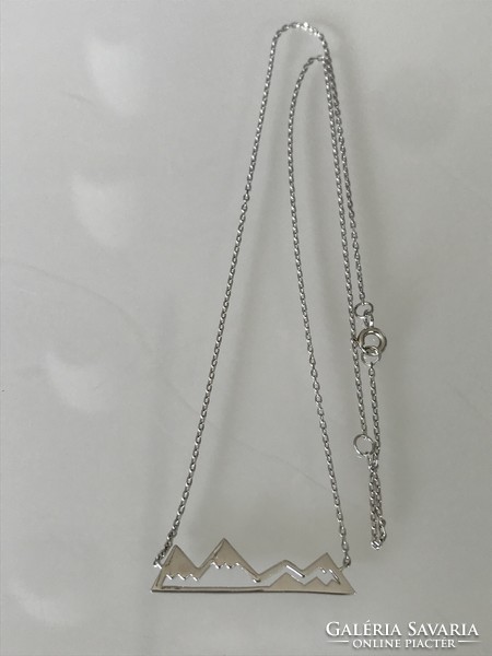 Ezüst nyaklánc Olaszországból, jelzett MJI, 46 cm hosszú