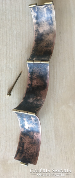 József Péri: modernist bronze enamel cuff without bracelet mark