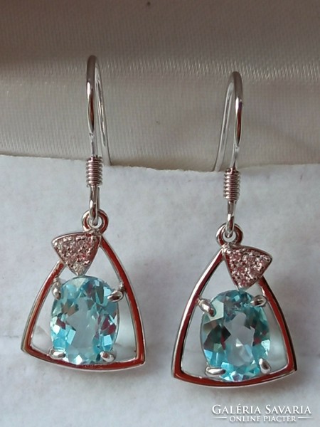 Sky blue topaz 925 silver earrings