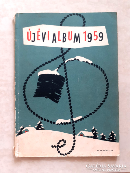 Régi újévi album kottafüzet retro kotta 1959