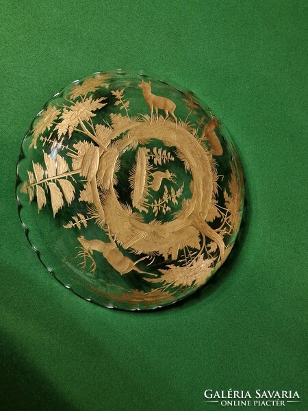 Unique gold decorated glass plate
