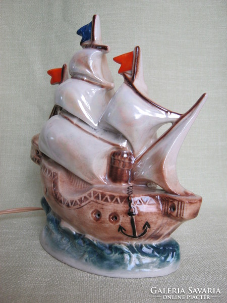 Sailing ship with porcelain lantern