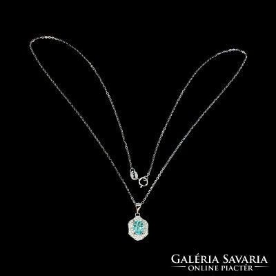 925 Sterling silver pendant with paraiba apatite 5mm