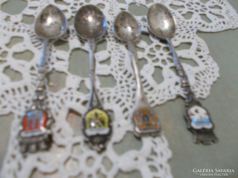 Silver mocha spoons with German city coat of arms
