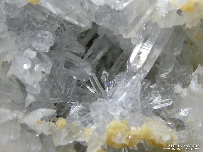 Natural quartz, calcite, chalcopyrite mineral combination. 126 grams. Kapnik mine.