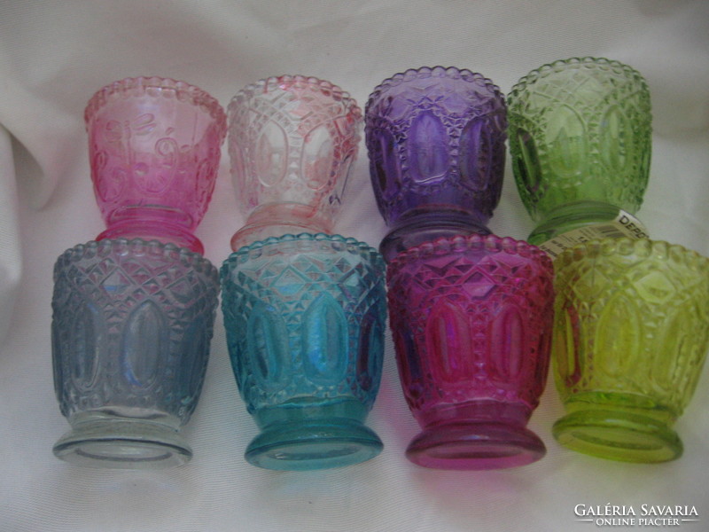 Nostalgia candle holder mixed colored glasses