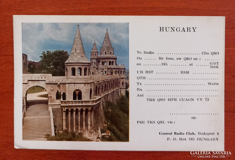 Budapest: fisherman's bastion radio amateur (qsl) postcard from the 1950s.