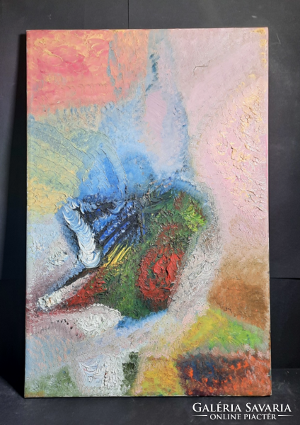 Flying creature (oil, canvas, 60x40 cm) pastose painting style - fairy tale bird