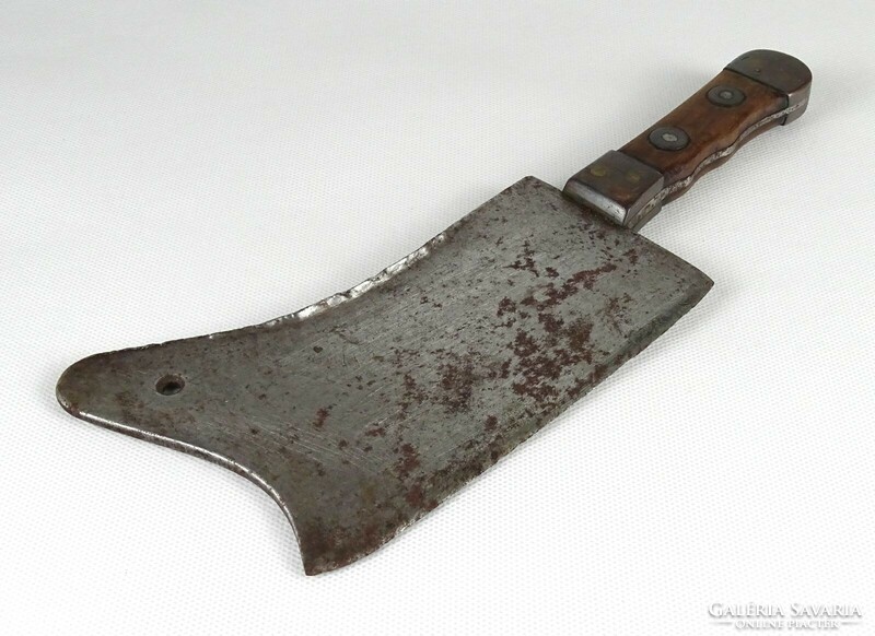 1J989 old small cast iron meat cleaver 26.5 Cm
