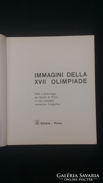 IMMAGINI DELLA XVII OLIMPIADE - olasz-nyelvű - RITKASÁG