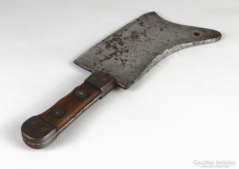 1J989 old small cast iron meat cleaver 26.5 Cm