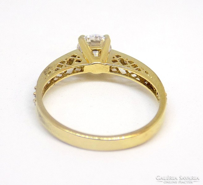 Köves arany soliter gyűrű (ZAL-Au109576)